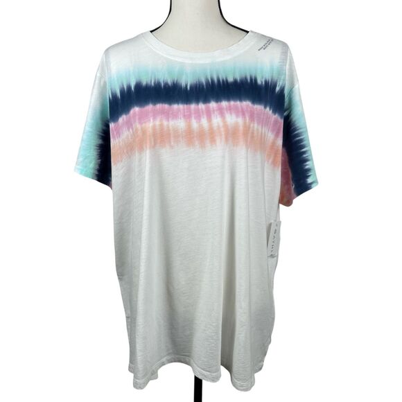 Athleta Women’s Tee Plus 3X Move With Pride Tie-Dye Organic Cotton Short Sleeve - Picture 1 of 11